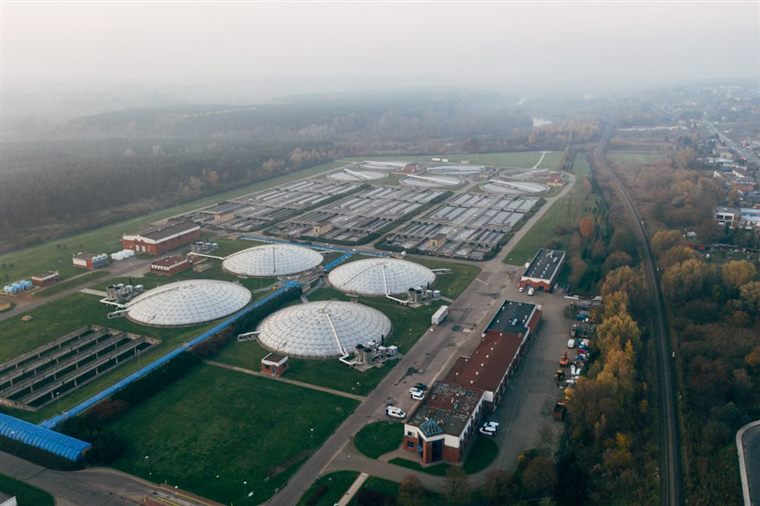 Aerial view of the Lakeview water treatment facility